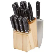 AmazonBasics Premium 18-Piece Kitchen Knife Block Set