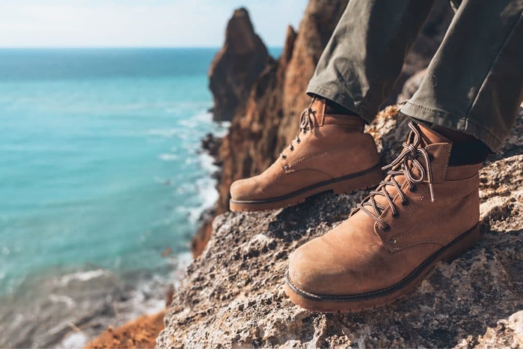 Best Hiking Shoes for Men on Seaside Cliff