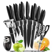 Home Hero Stainless Steel Knife Set with Acrylic Block 17 Piece Set
