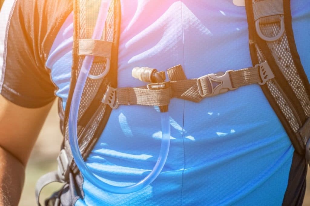Closeup of One of the Best Hydration Packs for Hiking