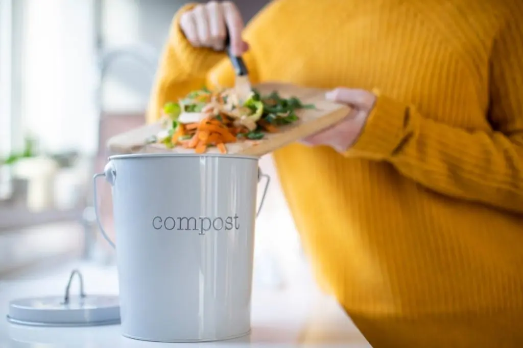 How to Compost in an Apartment - Scraping Food Into Bin