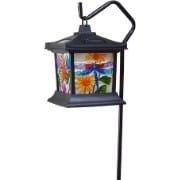 Moonrays Solar Hanging Floral Stained Glass Light