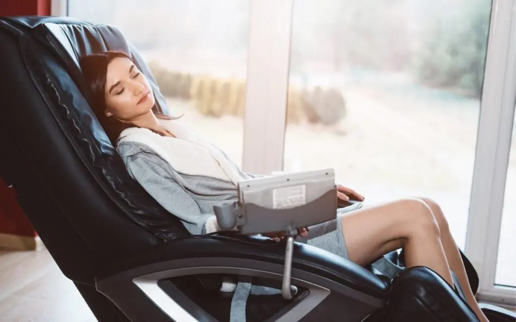 Woman enjoying a Reclining Massage Chair