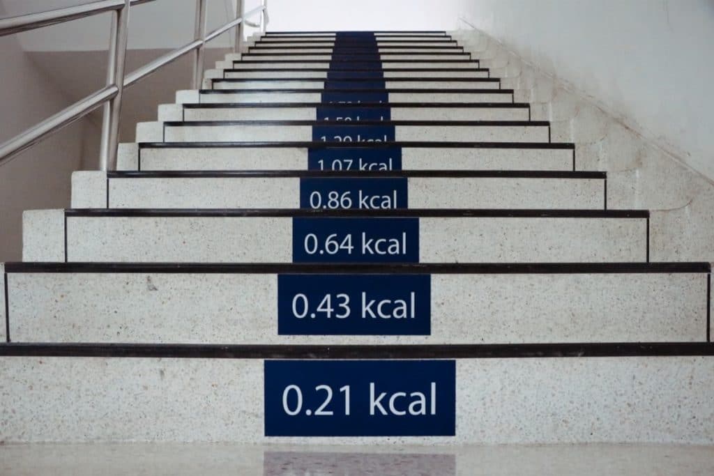 Calorie count per step in stairwell
