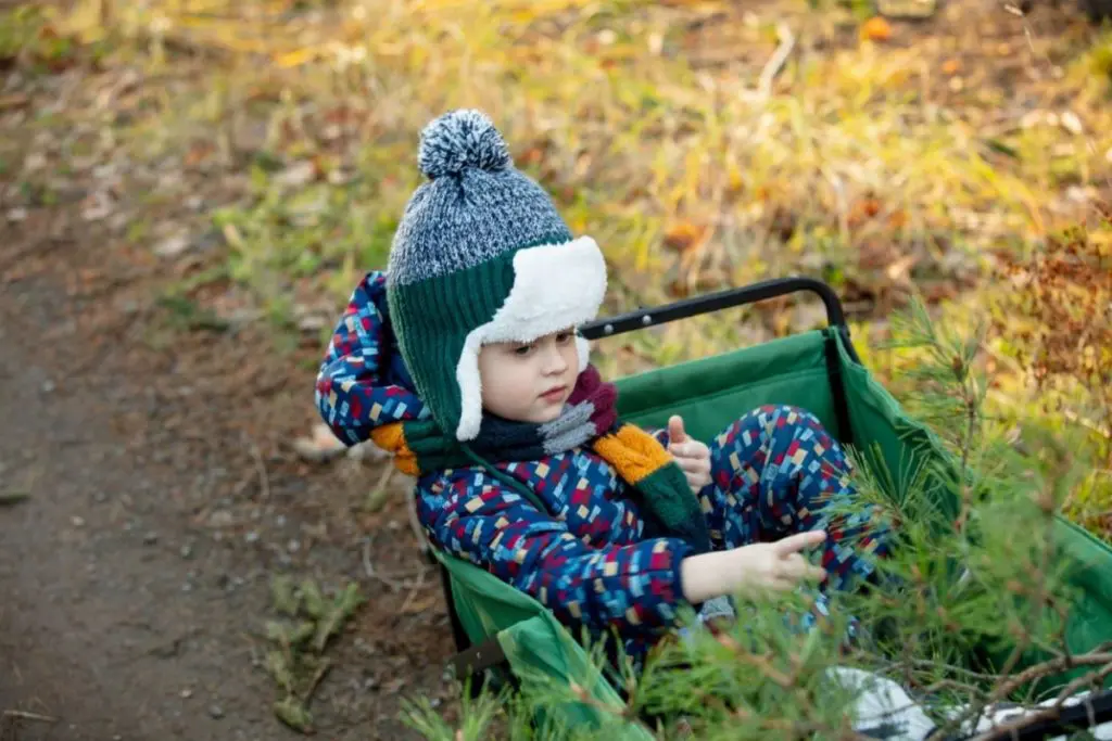 Young Kid sitting in one of the best wagons for kids and families